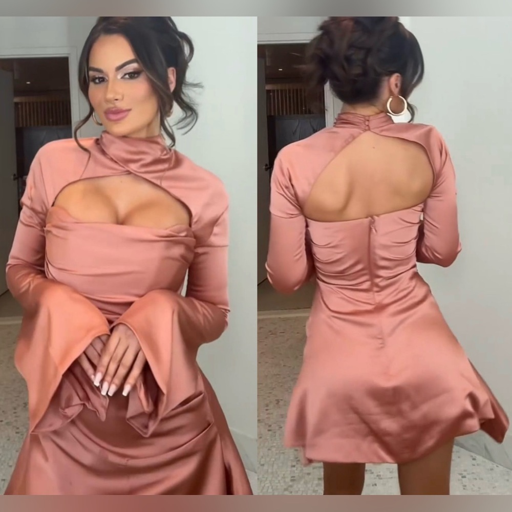 NWOT HOUSE OF CB TOIRA Rose Draped Corset Mini Dress. Size M